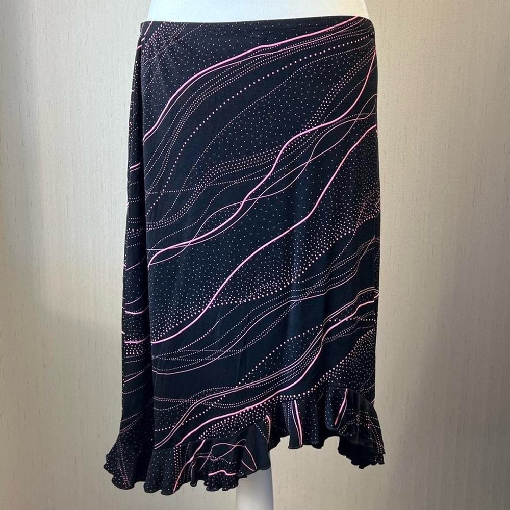 Briggs New York Black Skirt with Pink Dotted Pattern